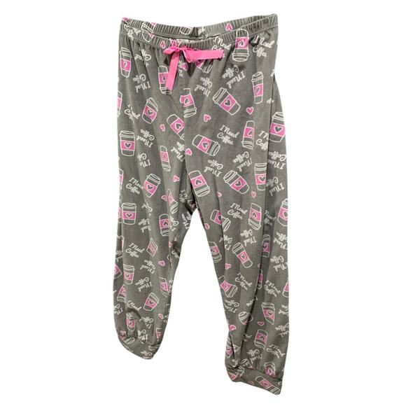 3X Bobbie Brooks Sleepwear Womens PJ Pants Fleece Coffee Print - Picture 2 of 9